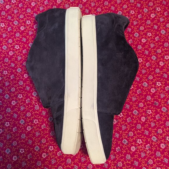 Vince Cantara Suede Sneakers Slip On Normcore Preppy Navy Blue Shoes Leather - Picture 5 of 9